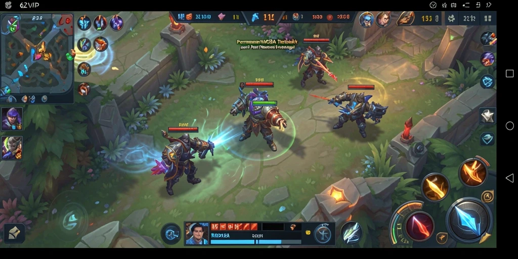 Tangkapan layar gameplay 62VIP yang menampilkan pertarungan seru dan strategi.
