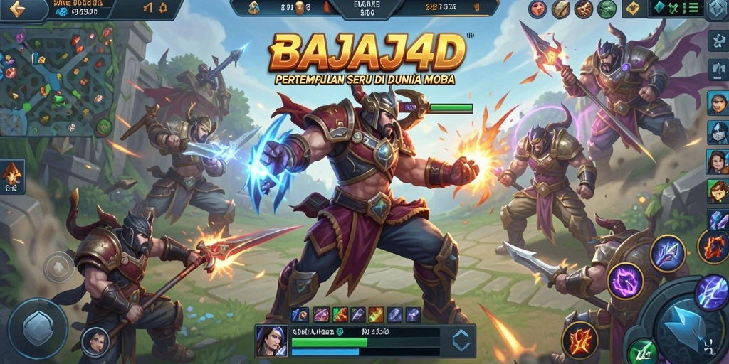 Tampilan gameplay seru dari BAJAJ4D dengan aksi MOBA yang intens.