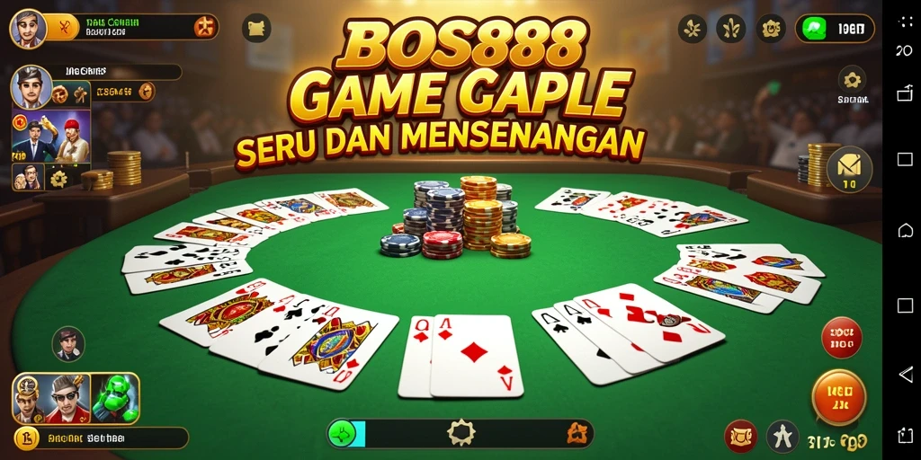 Tampilan gameplay seru dari game Gaple BOS88.