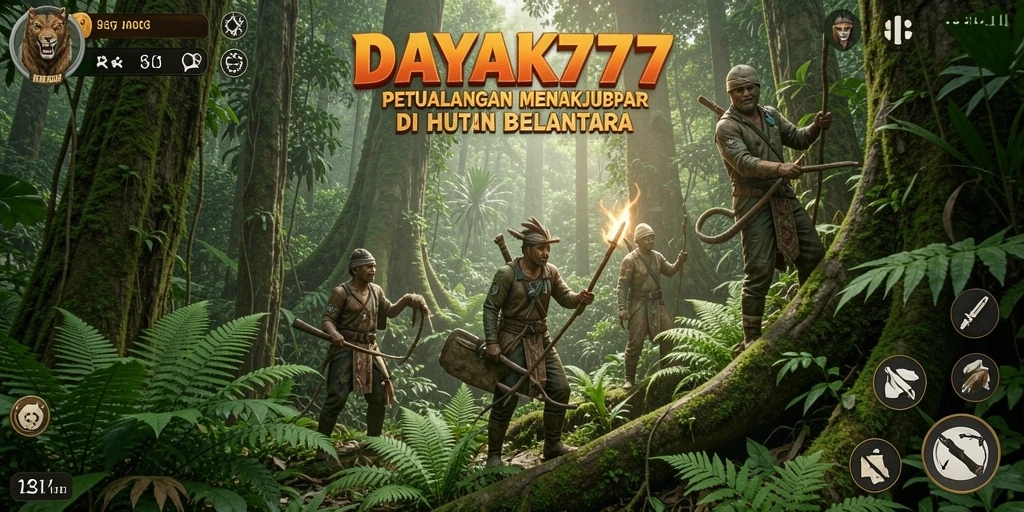 Screenshot menampilkan gameplay petualangan seru di DAYAK777.