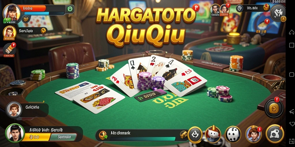 Tampilan gameplay seru dari HARGATOTO dengan kartu QiuQiu.