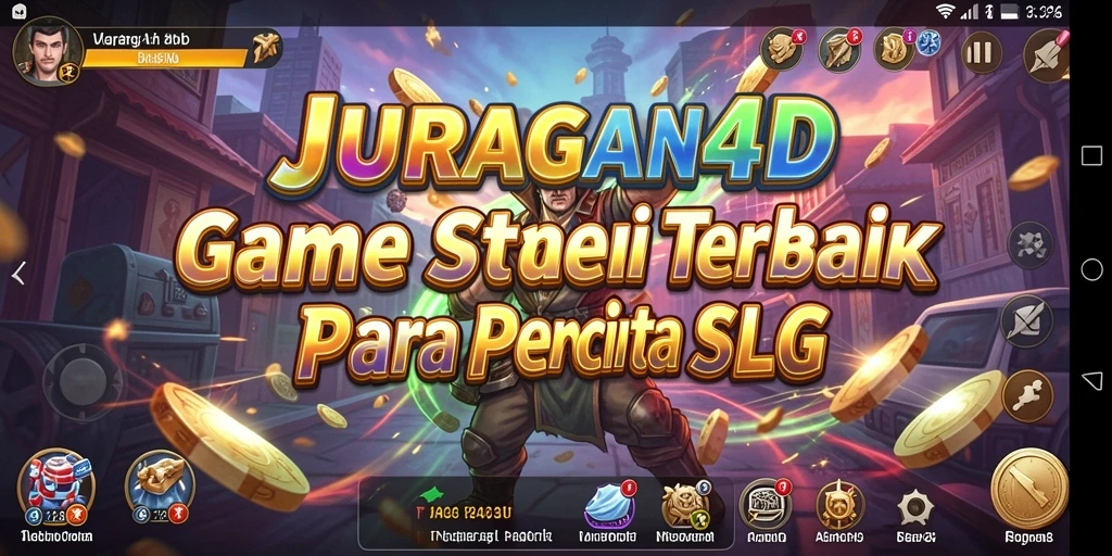 Screenshot JURAGAN4D menampilkan aksi strategis dan manajemen sumber daya.