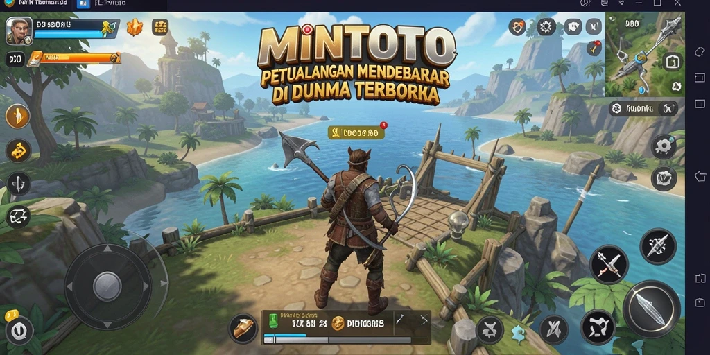 Tangkapan layar gameplay MINTOTO, menunjukkan aksi eksplorasi di dunia terbuka.
