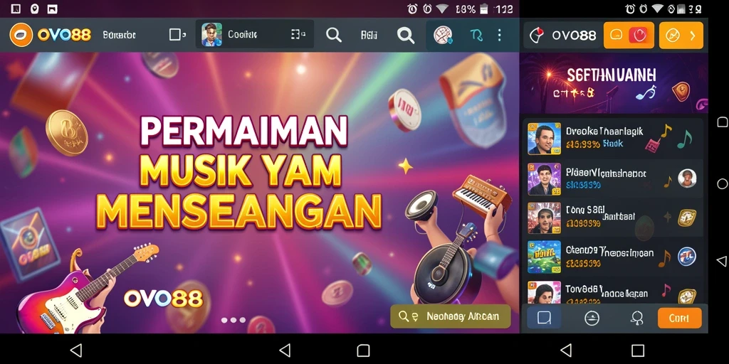 Tampilan gameplay seru dalam OVO88 dengan berbagai lagu menarik.