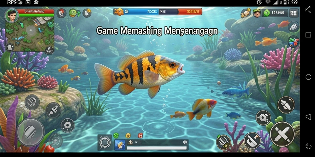 Gameplay RR89 menampilkan momen seru saat memancing berbagai jenis ikan.