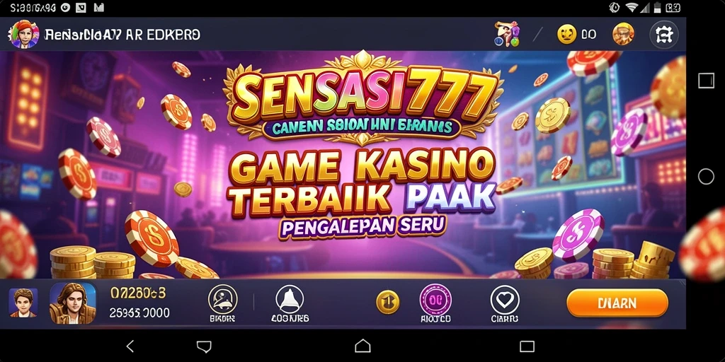 Tangkapan layar gameplay SENSASI777 dengan aksi kasino yang mendebarkan.