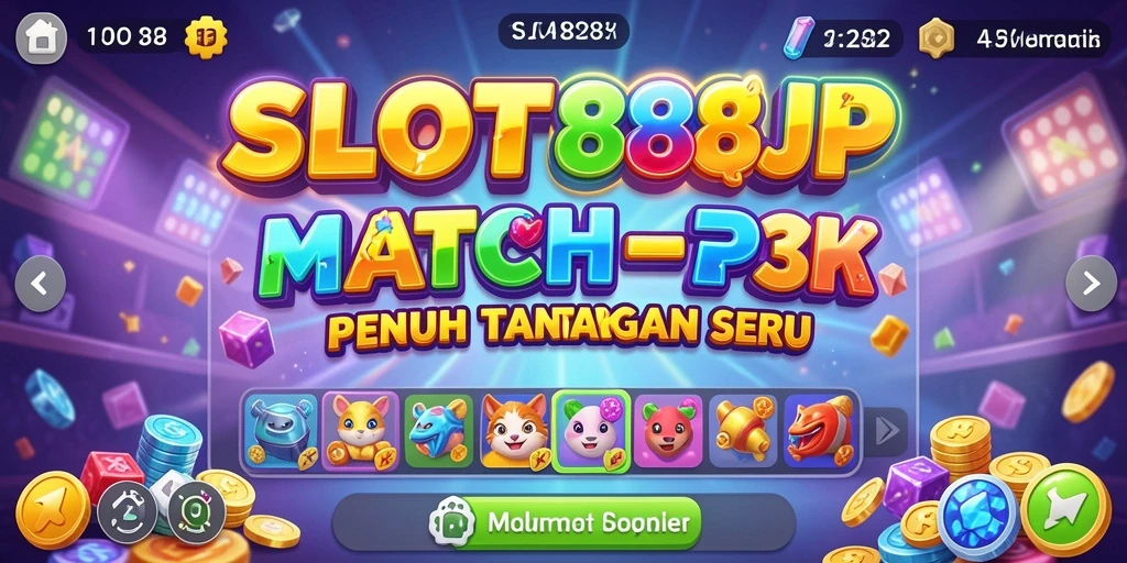 Tampilan gameplay menantang dari SLOT88JP match-3 yang seru.