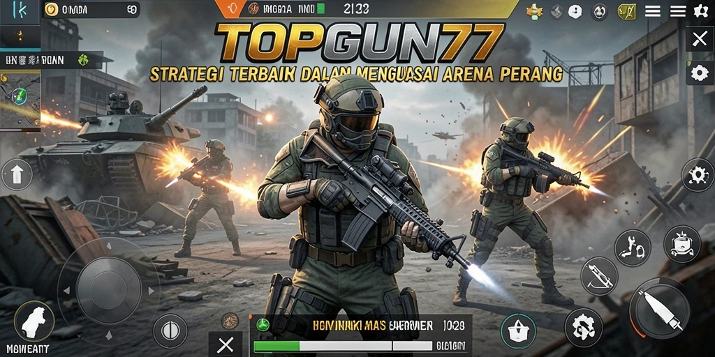 Tampilan gameplay yang seru dan menantang dalam TOPGUN77.