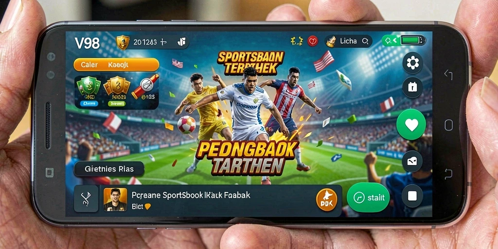 Screenshot V98 menunjukkan antarmuka taruhan yang menarik dan informatif.