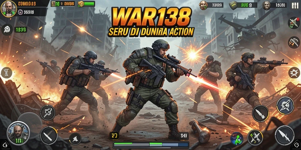 Tampilan seru gameplay <strong>WAR138</strong> saat pertempuran aksi berlangsung.