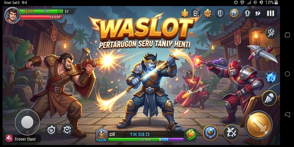 Tampilan seru gameplay WASLOT dengan pertarungan penuh aksi.