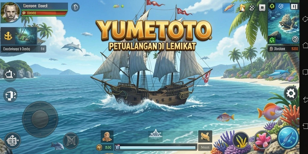 Gameplay YUMETOTO yang menarik dengan aktivitas memancing.