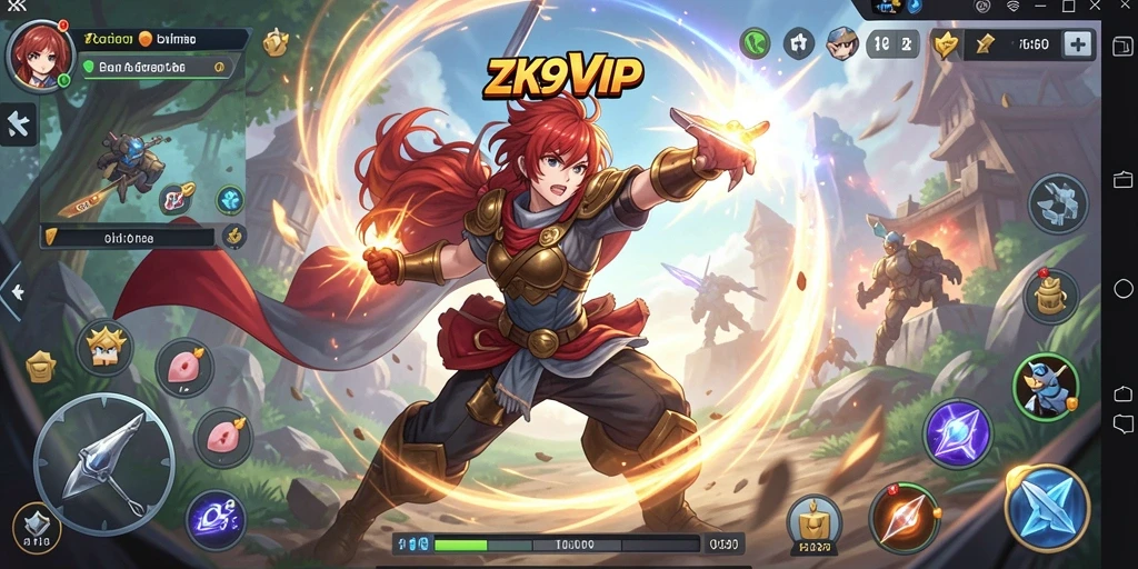 Tampilan aksi seru dalam gameplay ZK9VIP dengan karakter Anime.